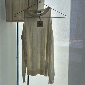 Zara Cream Women's Cold Shoulder Sweater